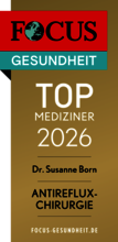 Zertifikat von Focus Gesundheit für Top Mediziner 2026 - Dr.Susanne Born