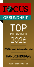 Zertifikat von Focus Gesundheit für Top Mediziner 2026 - PD Dr. med. Alexander Joist